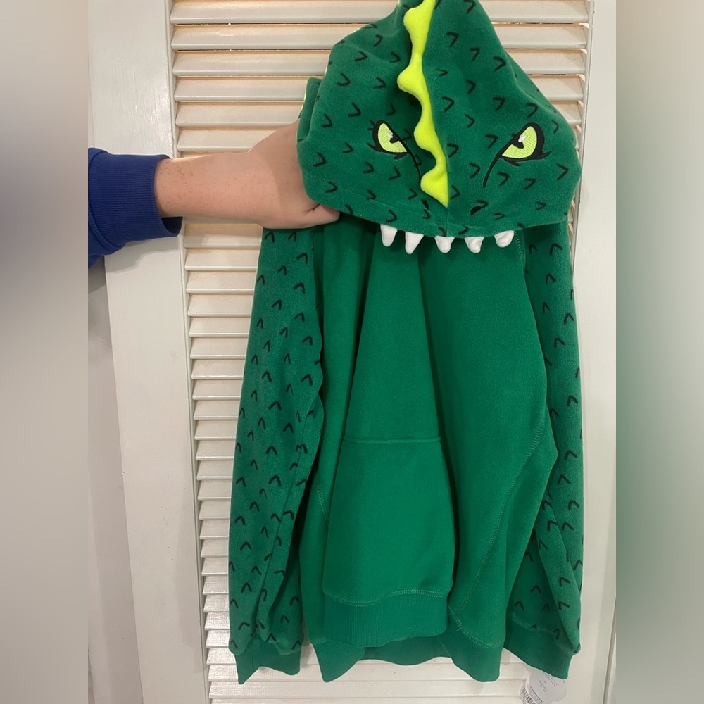 NWT CARTERS BOYS DINOSAUR / T-Rex / crocodile hooded fleece sweatshirt